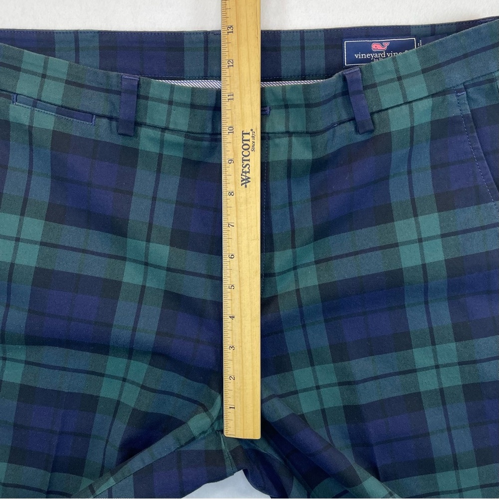 Vineyard Vines Breaker Pants Men's 35x32 (36x32) Green Plaid Pockets Golf - Picture 8 of 12